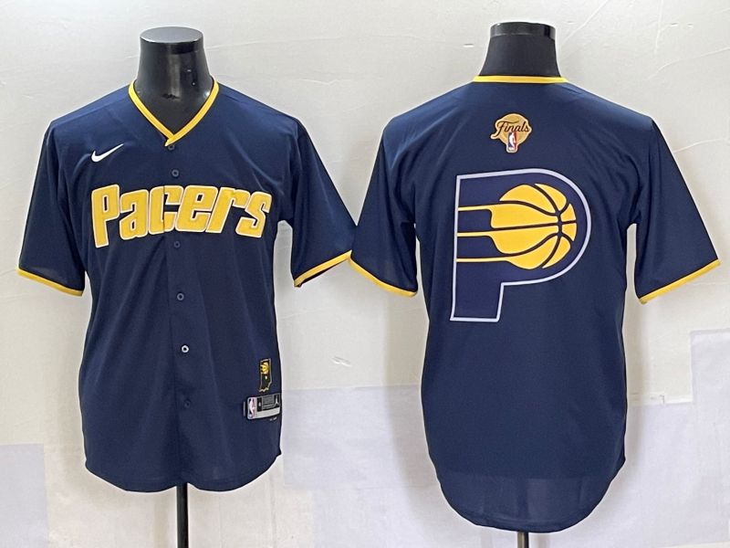 Men 2025 Indiana Pacers Blank Blue Joint Name NBA Jersey style 10